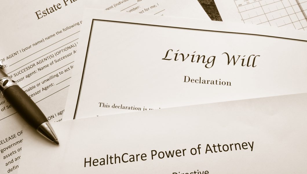 Estate Plan, Living Will, and Healthcare Power of Attorney documents