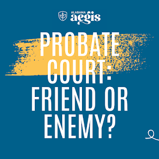 Blog post thumbnail image with the text "Probate Court: Friend or Enemy?"